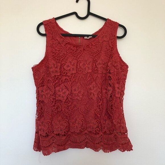 PINK Lace Crochet Tank Top - Picture 5 of 9